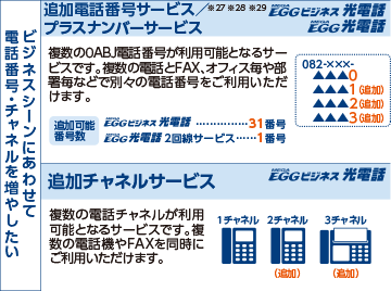 追加電話番号サービス/プラスナンバーサービス・追加チャネルサービス