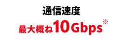 最大概ね10Gbps※